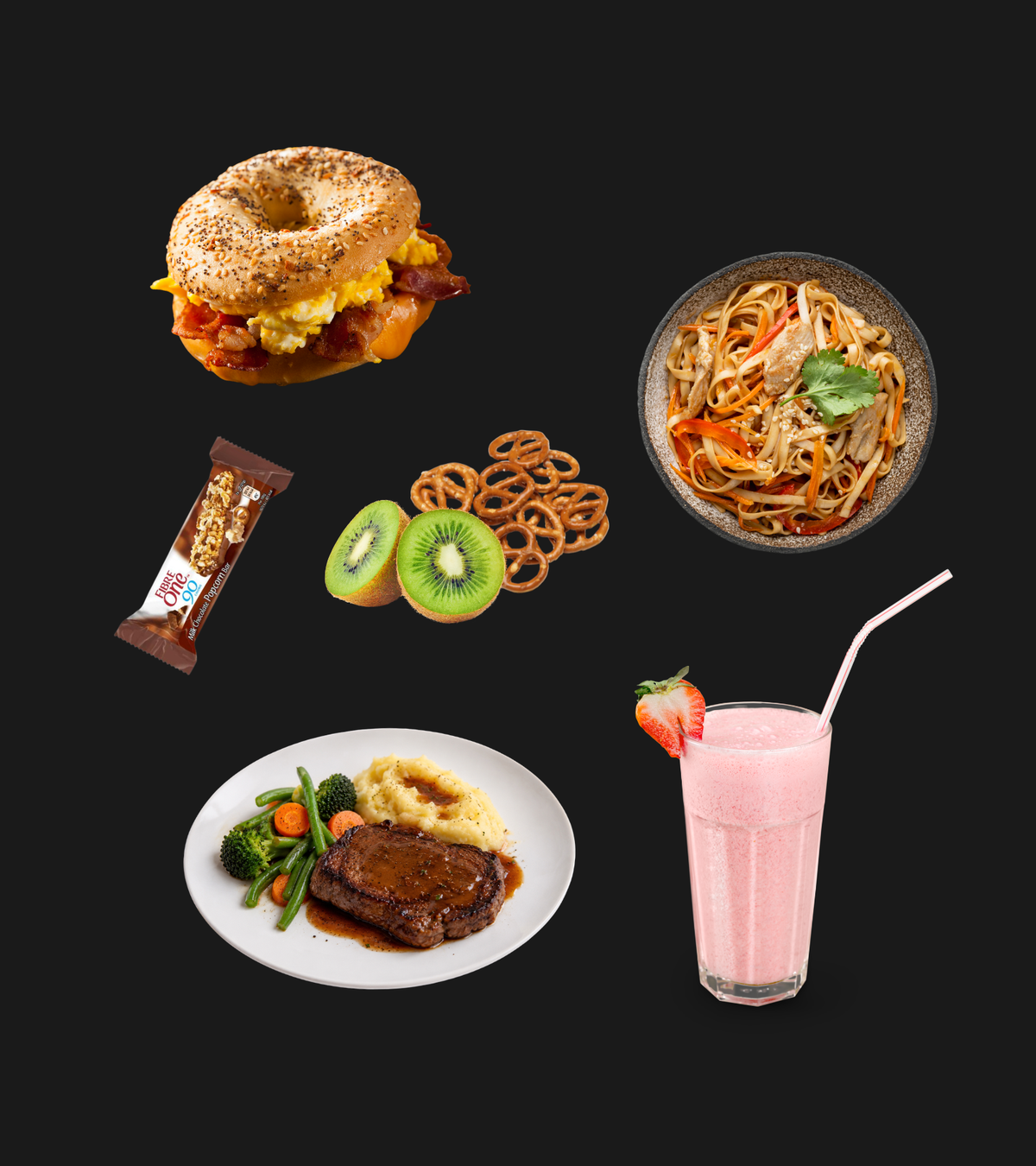 With Erika working night shifts in what most people would describe as a very dangerous job, her meal plans need to work around very different days. One recent plan included a breakfast bagel, Pad Thai, steak, mash & veggies, snacks and a strawberry smoothie - with her intake structured to keep her full through a longer shift.